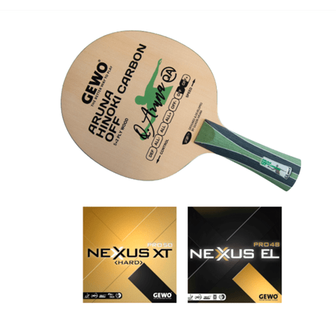 卓球　GEWO アルナヒノキカーボン　ネクサススーパーセレクト53℃と48° GEWO Aruna Magic - Professional Table Tennis Racket with Nexxus
