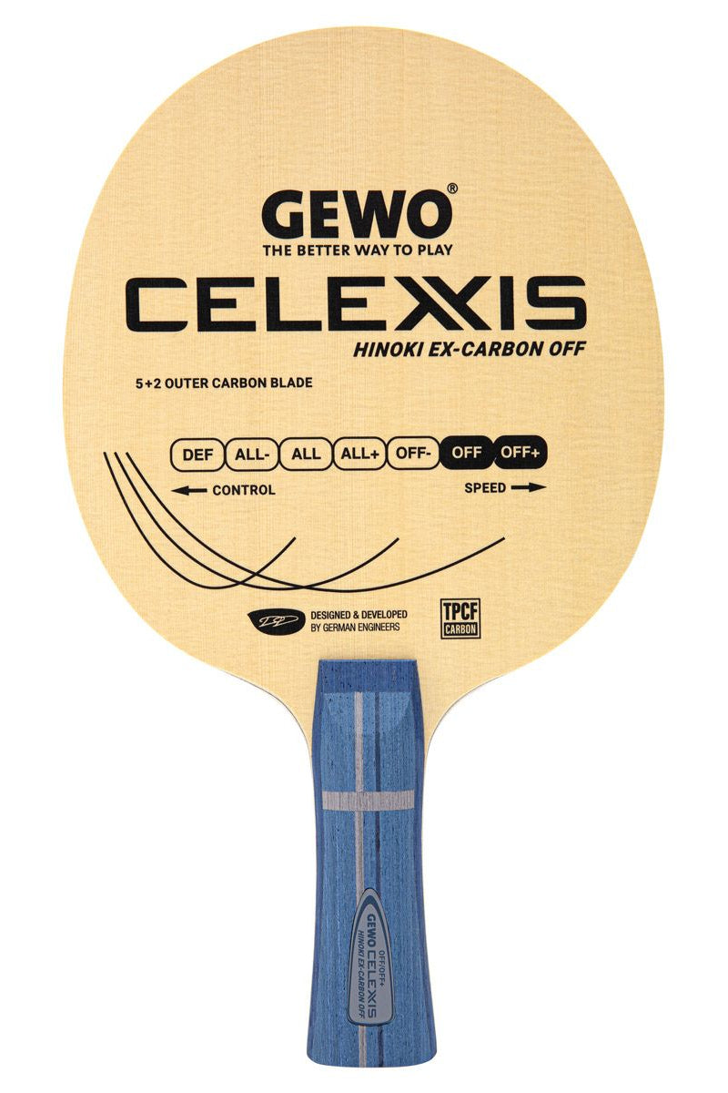 GEWO Celexxis Hinoki Ex-Carbon Offensive Blade - Front View