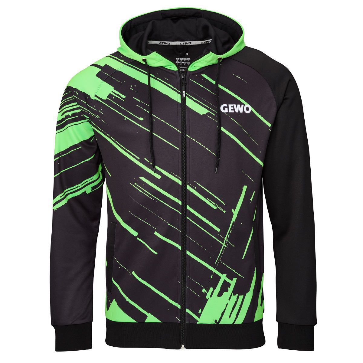 GEWO Hoodie Atani - Black/Lime - Front