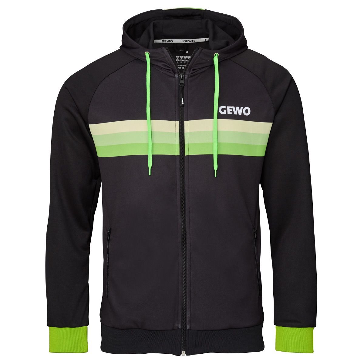GEWO Hoodie Santiago - Black/Lime - Front