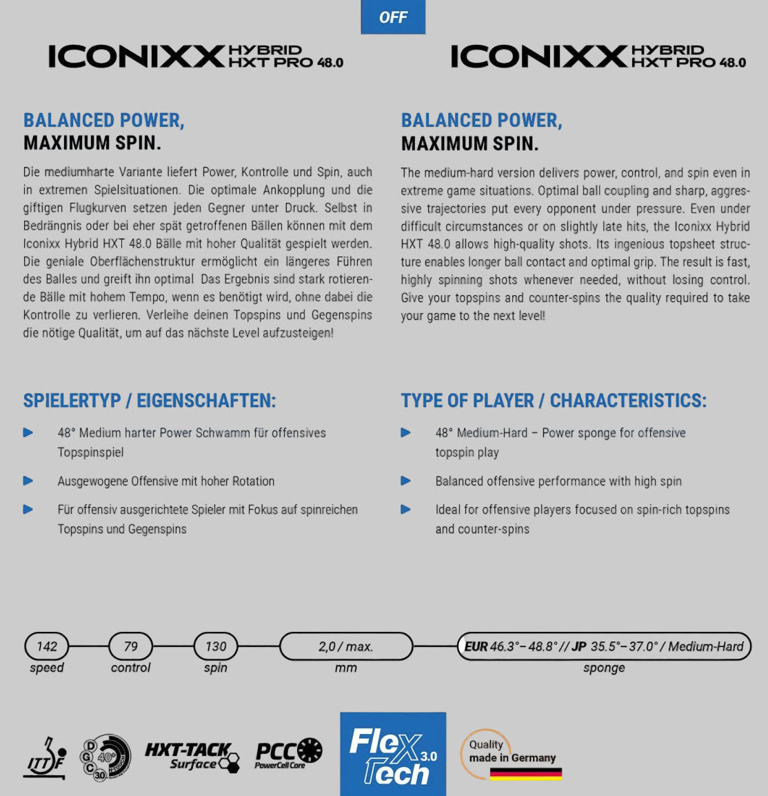 GEWO Iconixx Hybrid HXT Pro 48.0 -  Product Specifications