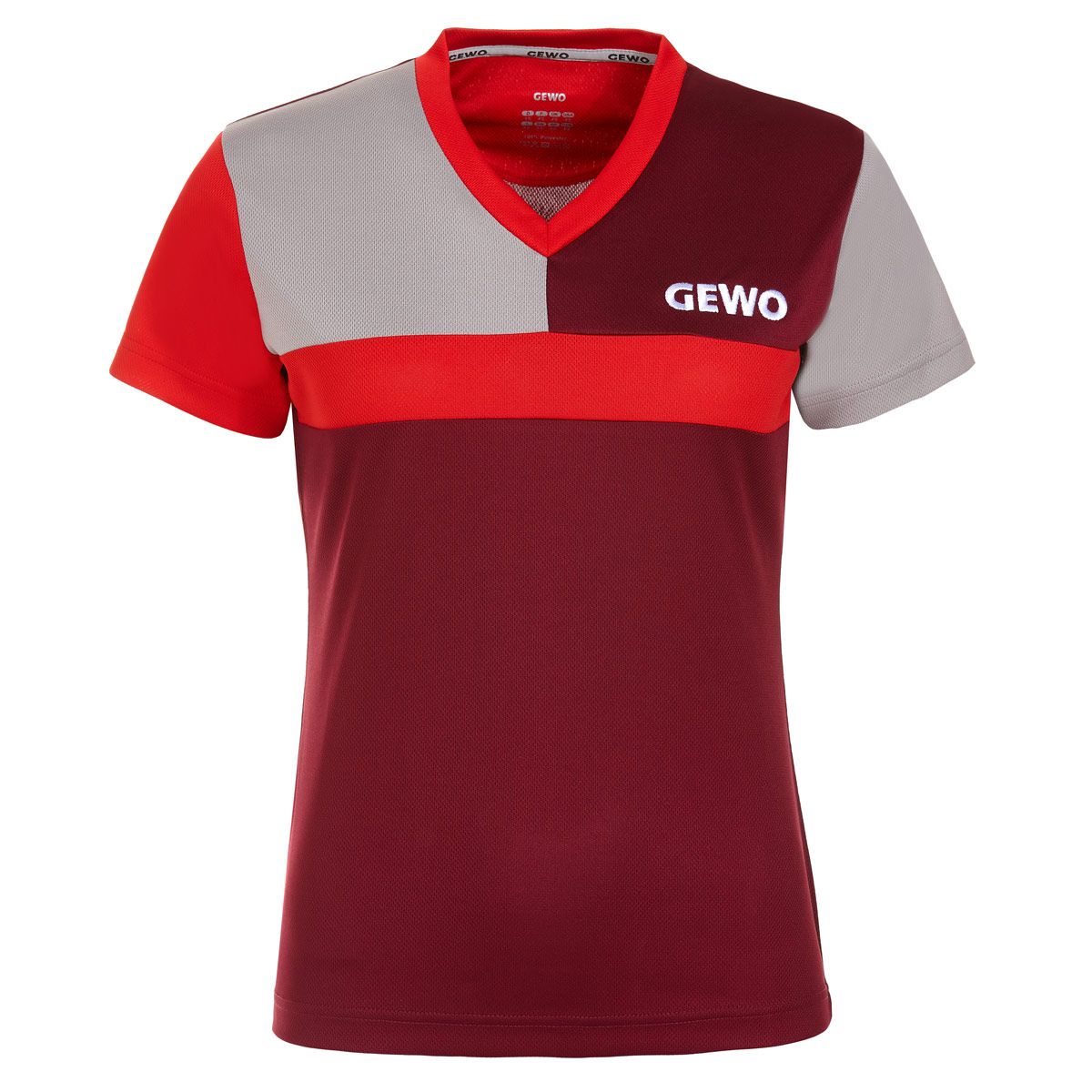GEWO Lady Shirt Ravenna - Burgundy/Red - Front View