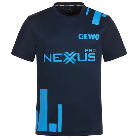 GEWO Nexxus Pro Bloques Navy/Sky Table Tennis Shirt - Front View