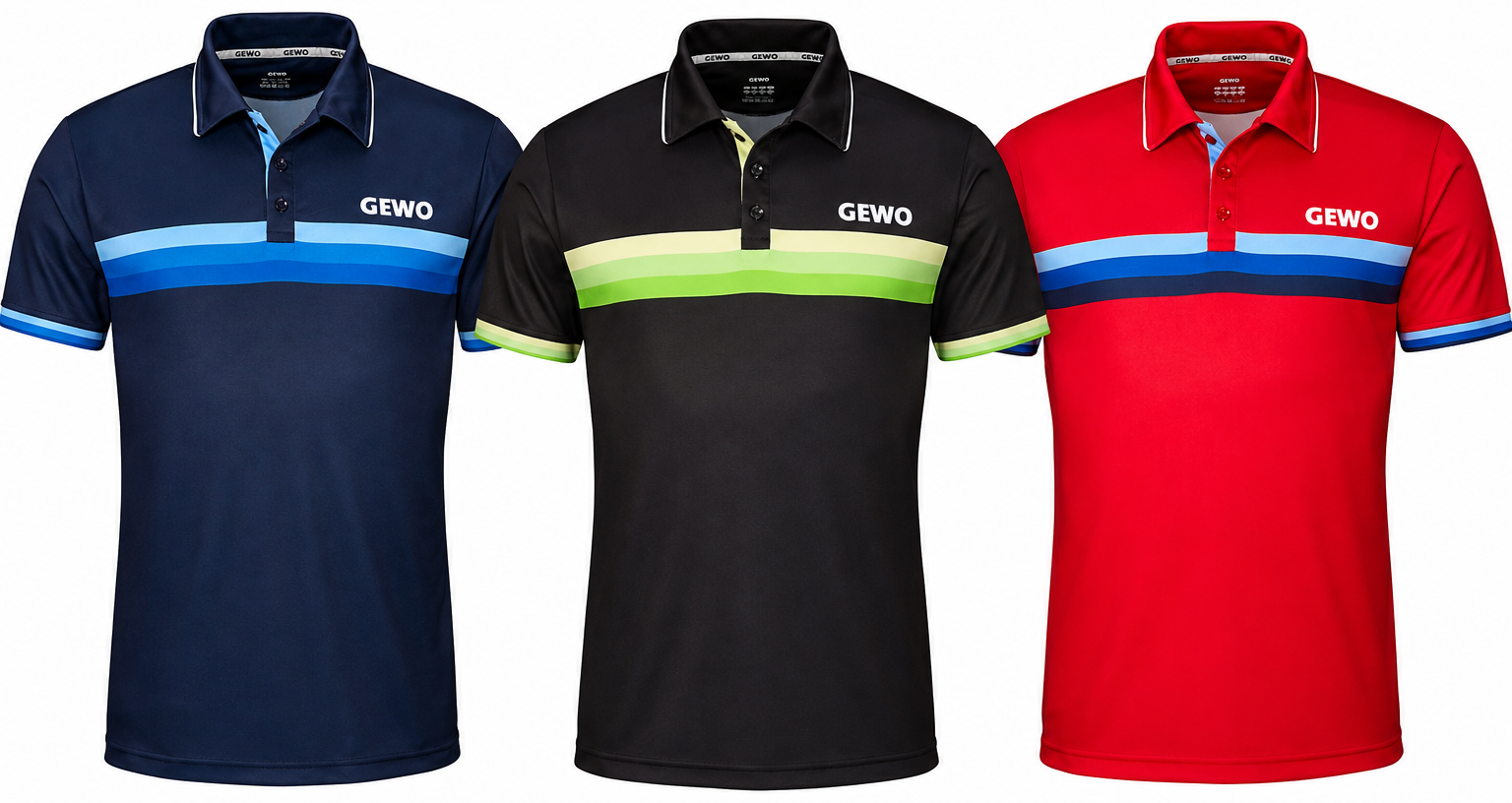 GEWO Polo Shirt Santiago - Blue;Black;Red - Front