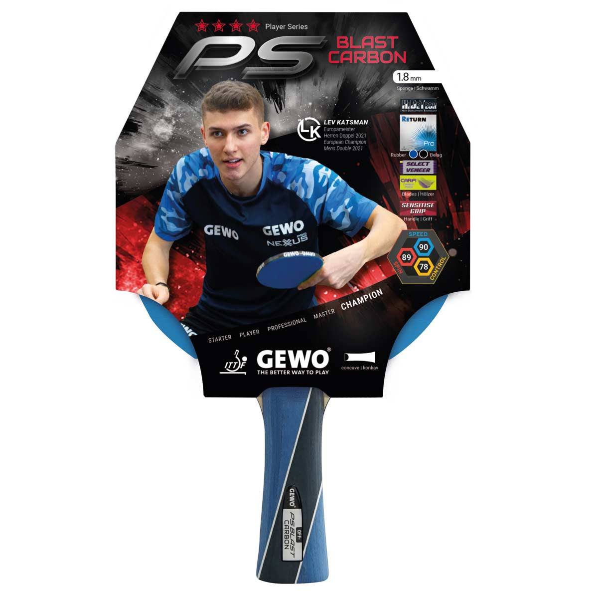 GEWO PS Blast Carbon - Offensive Table Tennis Racket