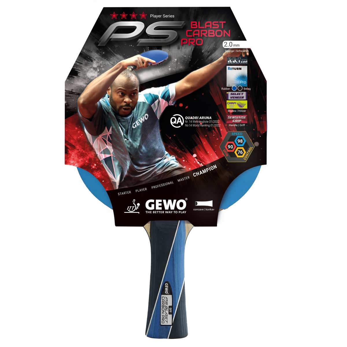 GEWO PS Blast Carbon Pro - Offensive Table Tennis Racket