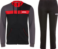 GEWO Ravenna Tracksuit - Black/Nine Iron(Gray) - Front View