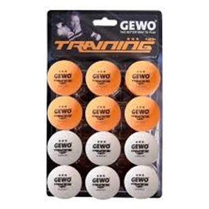 GEWO 40+ 3 Star Table Tennis Training Ball- Two Colored- One Dozen Pack